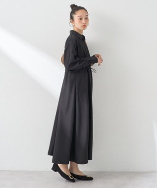 earth music&ecology ドロストシャツワンピース Black