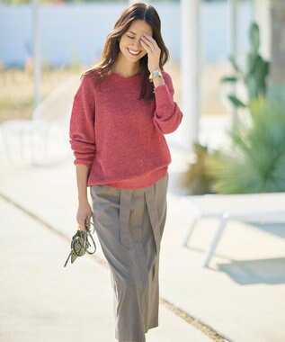 自由区 S 【カタログ掲載】ブラッシュドコットンサテンナロー スカート カーキ