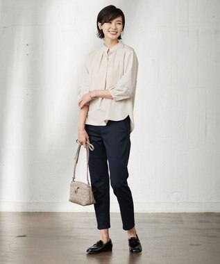 J.PRESS LADIES 【洗える・イージーケア】 アクティブピケストレッチ スキニー パンツ ネイビー系