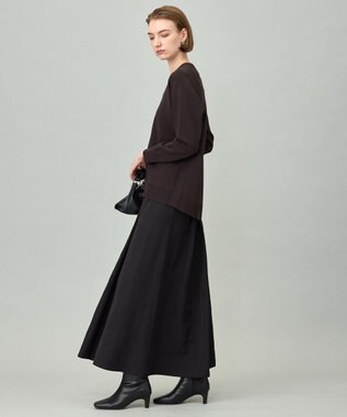 ICB L 【洗える】 シンセティックダブルフェイス ニットプルオーバー ダークブラウン系