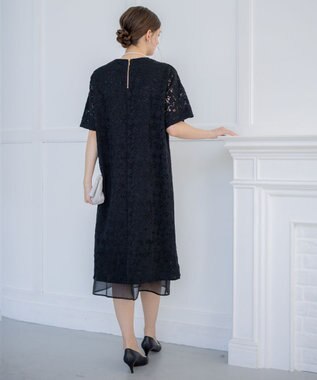 23区 S 【APPLAUDIR】シアーコンビ レースドレス ブラック系