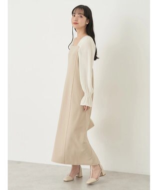 earth music&ecology ショルダードッキングワンピース Beige