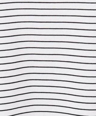 J.PRESS LADIES 【接触冷感・UVケア】 スムースジャージー タックスリーブ ボーダー カットソー ネイビー系1