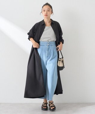 earth music&ecology ドロストシャツワンピース Black