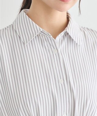 earth music&ecology ドロストシャツワンピース Stripe