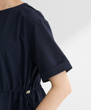 Green Parks 表面感ペプラムレイヤードワンピース Dark Navy