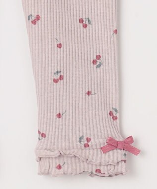 ANY KIDS テレコ レギンス ベージュ×チェリー