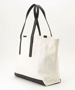 ICB ポーチ付き キャンバストート バッグ アイボリー系