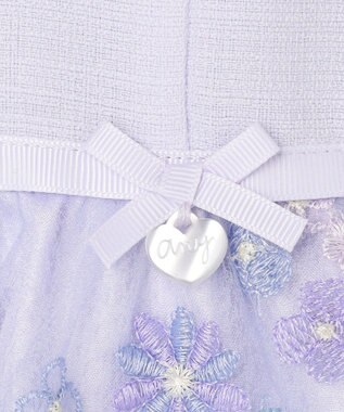 ANY KIDS 花柄刺繍ワンピース ラベンダー