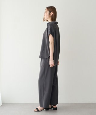 YECCA VECCA 【接触冷感】COOLスキッパーブラウス Charcoal Gray