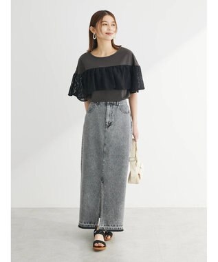 Green Parks ・ＥＬＥＮＣＡＲＥ　ＤＵＥ　デニムロングスカート Gray Mixture