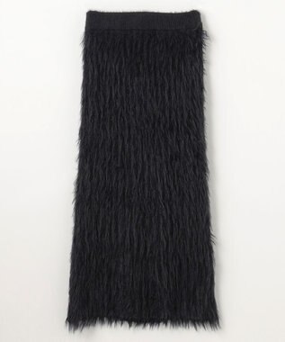 NAVE 【ReNAVE・洗える】メルティーシャギーニット スカート ブラック系