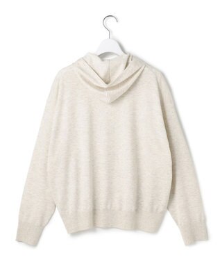 23区 L オータムシャイニー ニット パーカー ライトグレー系