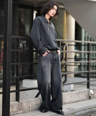 WEGO 【ユニセックス着用ITEM】フェイクスウェードシャツジャケット ブラック