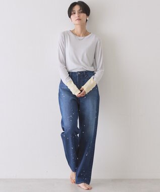 AMERICAN HOLIC ルーズストレートペイントデニム Indigo