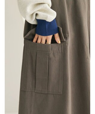 CRAFT STANDARD BOUTIQUE 綿ピーチカーゴスカート Charcoal Gray