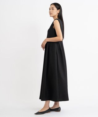 23区 S 【エステータ】ウールダブルジョーゼット ドレス ブラック系