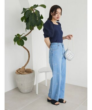 Green Parks ・ＡＮＤ　ＳＥＡＲＣＨ　布帛スリーブニットプルオーバー Navy