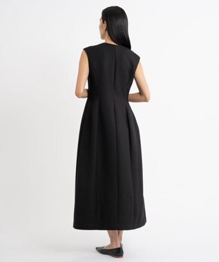 23区 S 【エステータ】ウールダブルジョーゼット ドレス ブラック系