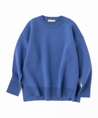 UNFILO 【洗える】スポンジ ニット プルオーバー ブルー