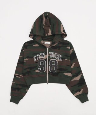 WEGO グラフィックショートZIPパーカー 柄1