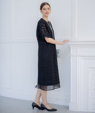 23区 S 【APPLAUDIR】シアーコンビ レースドレス ブラック系