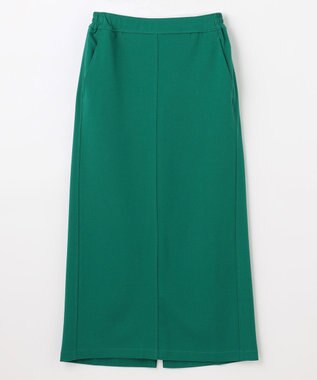 ANY L 【ウエストゴム】カットジョーゼットタイトスカート グリーン