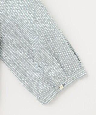 J.PRESS LADIES 【洗える】BEZ空羽ストライプ シャツカラー ブラウス ライトグリーン系1