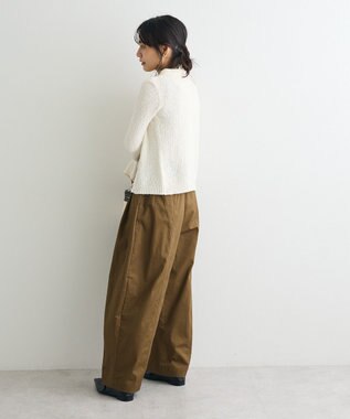 CRAFT STANDARD BOUTIQUE ブークレヤーン衿付きニットカーディガン Ivory