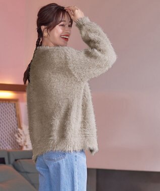 Tiaclasse 【洗える】シャギーニットカーディガン ベージュ