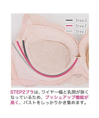 BRADELIS New York 【BRADELIS New York/ 育乳ブラ・STEP2 寄せる】ベルステップ2ブラ24A2 補正ブラ 谷間を作るブラジャー CA124309 ピンク