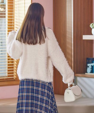 Tiaclasse 【洗える】シャギーニットカーディガン アイボリー