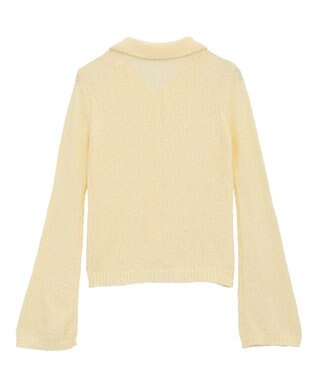 CRAFT STANDARD BOUTIQUE ブークレヤーン衿付きニットカーディガン Light Yellow