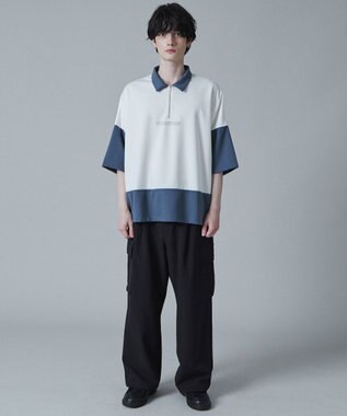 WEGO ドルマンポンチハーフジップT（S） ブルー