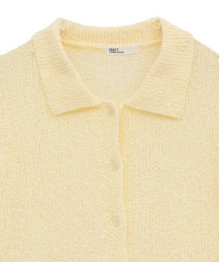 CRAFT STANDARD BOUTIQUE ブークレヤーン衿付きニットカーディガン Light Yellow