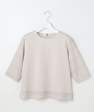 J.PRESS LADIES S スムースジャージー 刺繍 カットソー グレージュ系