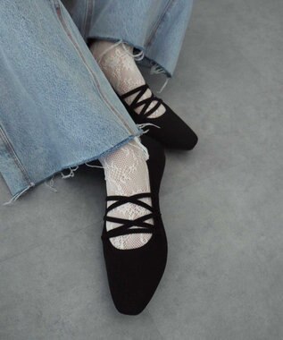 earth music&ecology レースアップニットバレーシューズ