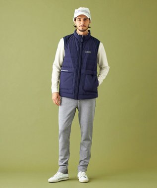 23区GOLF 【MEN】【防風/撥水/ストレッチ】【袖取り外しで2WAY】キルティング ブルゾン ダルブルー系