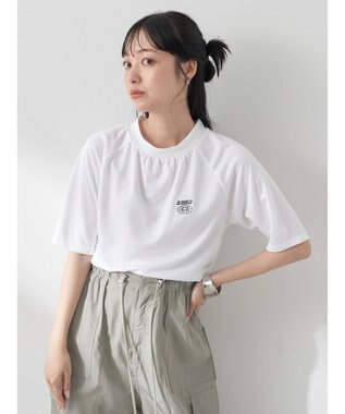 earth music&ecology スポーティー刺繍ロゴＴ Off White