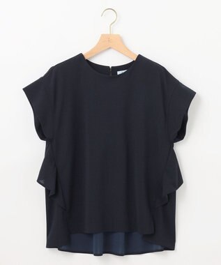 組曲 S 【接触冷感・UVケア】ライトアムンゼンジャージー フリルブラウス 【WEB限定】ネイビー系9
