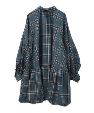 Green Parks ボウタイリボン付裾バルーンシャツワンピース Green