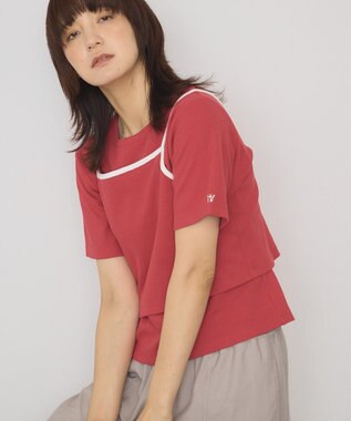 AMERICAN HOLIC 【2点セット】配色キャミ＋Tシャツ Red