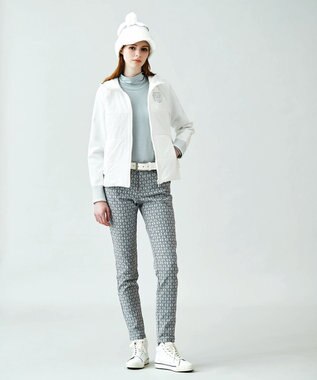 23区GOLF 【WOMEN】【撥水・ストレッチ】ニット×中綿ブルゾン ホワイト系