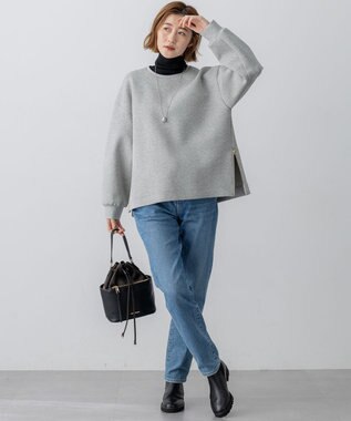 23区 S 【VERY掲載/洗える】コットンエアーダンボール サイドジップ カットソー ライトグレー系