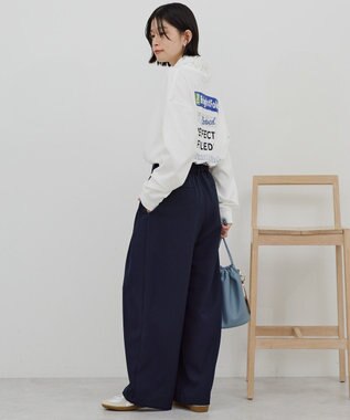 AMERICAN HOLIC 【イージーケア】タックストレートパンツ Navy