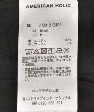 AMERICAN HOLIC 【イージーケア】タックストレートパンツ Black
