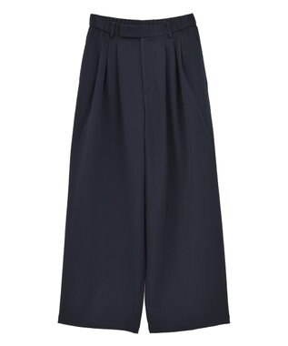 AMERICAN HOLIC 【イージーケア】タックストレートパンツ Navy