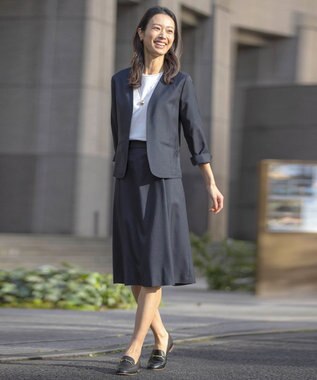 J.PRESS LADIES L 【WEB限定カラーあり】スムースジャージー 刺繍スリーブ カットソー ホワイト系