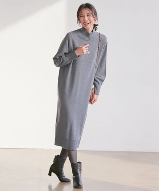 CLASSY.12月号掲載】】ウールカシミヤブレンド ハイネック ワンピース