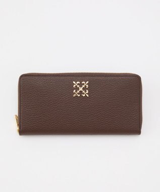 russet モノグラムプレートラウンドジップウォレット(SO-372) D.Brown/GY